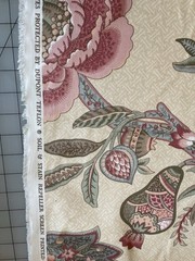 Margin Designs 1991 Jacobean Large Screen Print Fabric New Old Stock Pink Blue B