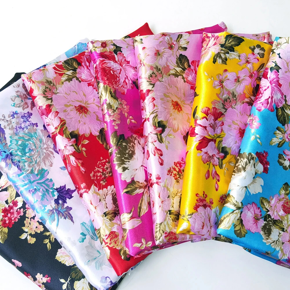 58″ Wide By Yards Charmeuse Material Butterfly Flower Satin Fabric Scarf Diy