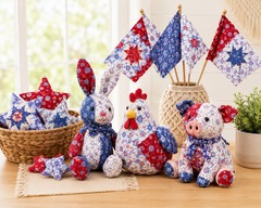 Front Porch Charm Patriotic 4th Main Blue 4693-75 Fabric By half yd cont cuts