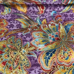 Robert Kauman Culture Club Passage To India Floral Cotton Quilting Fabric 18×44