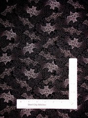 Halloween Flying Bats Fabric Grey Black Mystery Manor Cotton Andover By The Yard