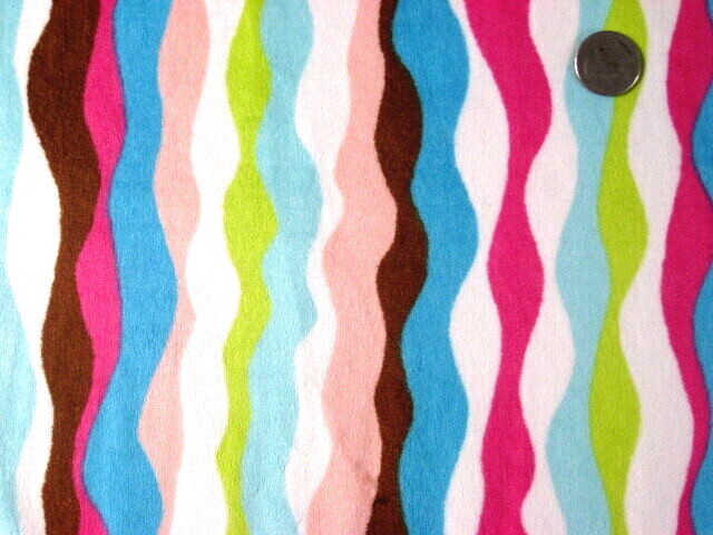 MULTI-COLOR STRIPE MINKY CUDDLE SMOOTH PLUSH SEW QUILT CRAFT FABRIC BTY & PRECUT