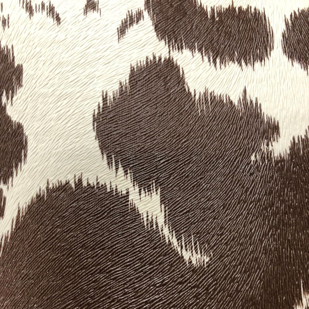 Cow Print Vinyl, Smooth Textured Animal Hide Pattern Faux Leather, Embossed Upho