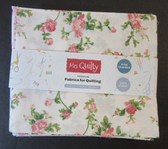 Mrs. Quilty 8 Fat Quarters Pink Floral 100% Cotton Premium Quilt Fabric