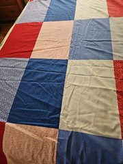 VTG Spring Industries “Quilters Only” Red & Blue Rectangles Cotton Fabric 4 Yrds