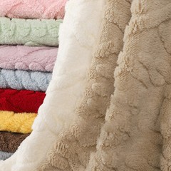 Thickend Jacquard Flannel Fabric for Pajama Soft Warm Blanket Cushion DIY Sewing