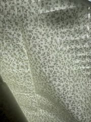 White On Cream Flowers And Vines 100% Cotton ~ 1 1/3Yds ~ One Piece