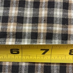4 Yards Fabric Homespun Black Tan Plaid 44”wide Cotton