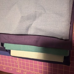 Set Of 10 Cotton Quilt Fabric Fat Quarters Blue Green Solid Modern Teal
