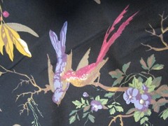 Vintage Thibaut Floral Birds floral Drapery Fabric 100% cotton 1999 NOS 56″ W