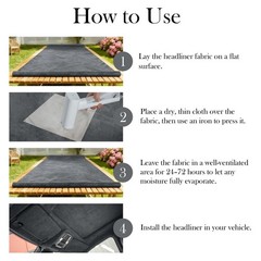 Suede Headliner Fabric, 72″L×60″W Dark Grey Car Headliner Material | Tela p