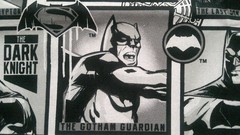 Fabric Marvel Comics Black & White w/Dark Knight Man of Steel 20″ Square $5.50