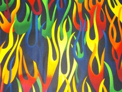 BTY Fabri-Quilt Rainbow FLAMES 100% Cotton Quilt Fabric by the Yard