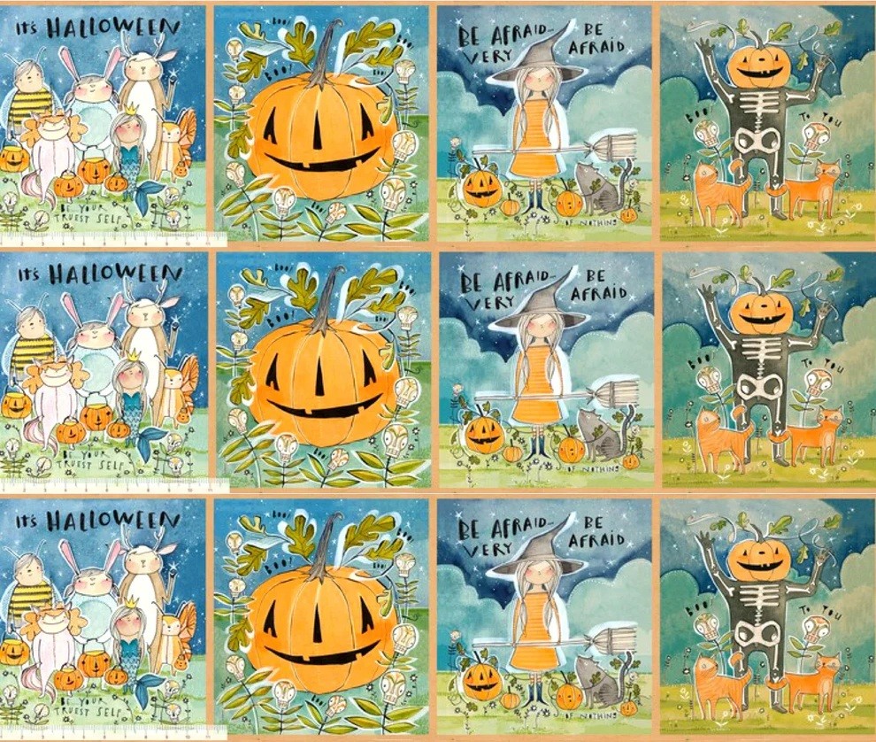 36″ Fabric Panel | Free Spirit Cori Dantini Halloween Costume Pumpkin Block