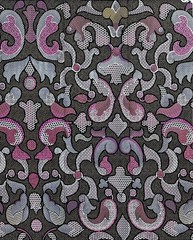 African Print Fabric/ Ankara – Pink, Beige, Black “Midnight Manuscript’, 1 YARD