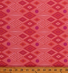 Cotton Tula Pink Geometric Shapes Triangles Pink Fabric Print by Yard D602.85