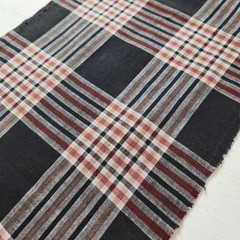 Futon Side Fabric Grid Pattern Black Red Brown 34cm W x 165cm L Cotton
