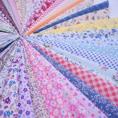 Phantomon 50pcs Cotton Fabric Craft Precut Square 10Inch x 10Inch, Assorted