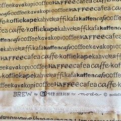 1.3 YD Brew Moda Coffee Fabric Brown Cotton Prints