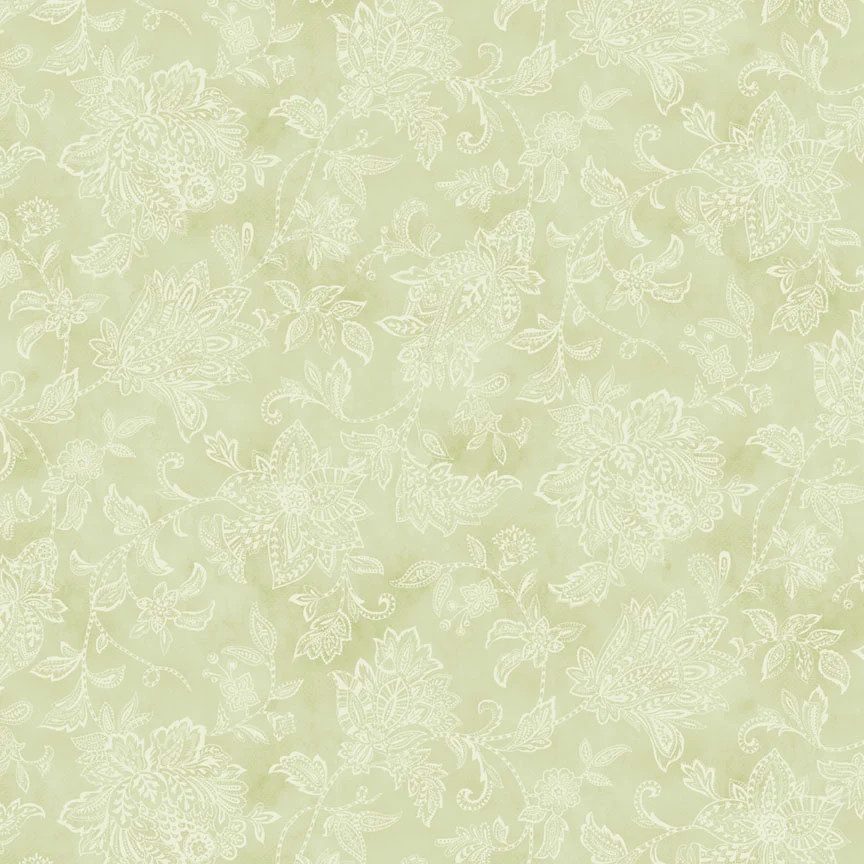 P&B TEXTILES – Yours Truly by P&B Textiles – Tonal Floral – Light Green ,1/4