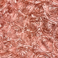 Paige DUSTY ROSE 3D Floral Polyester Satin Rosette Fabric by the Yard – 10028