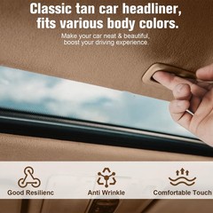Hiksuky Auto Headliner Fabric 36“ L × 60” W Ultra-Fine 36″L×60″W, Beige
