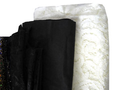 6 Big Piece Lot Hobby Fabric Yards Doily Lace Micro Suede Remnants Crafts Sewing