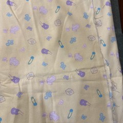 Fabric Flannel Yellow with Baby Theme Items in Pastel Colors – 42×88