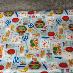 Sewing Notions Quilting Cotton Fabric 3 Yards 44” Wide Buttons Scissors Craft