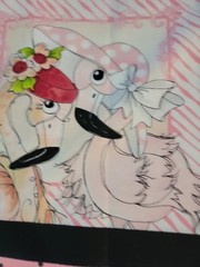 Cotton fabric 3 pieces, Panel Flams Loralie Harris for Loralie Designs: