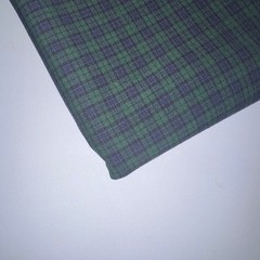 Plaid Double Knit Fabric 2.11 Yards Green Navy Blue Polyester Spandex 44″ Wide