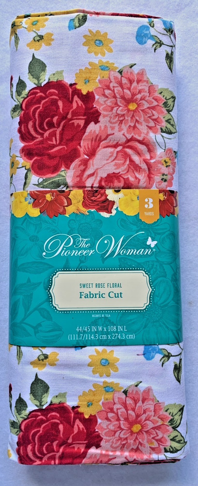 The Pioneer Woman Fabric Sweet Rose 3 Yard Cut 100% Cotton 44″ W x 108″ L New