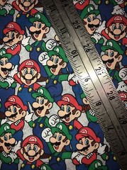 Super Mario Bros. Mario & Luigi Cotton Fabric 1/2 Yard New