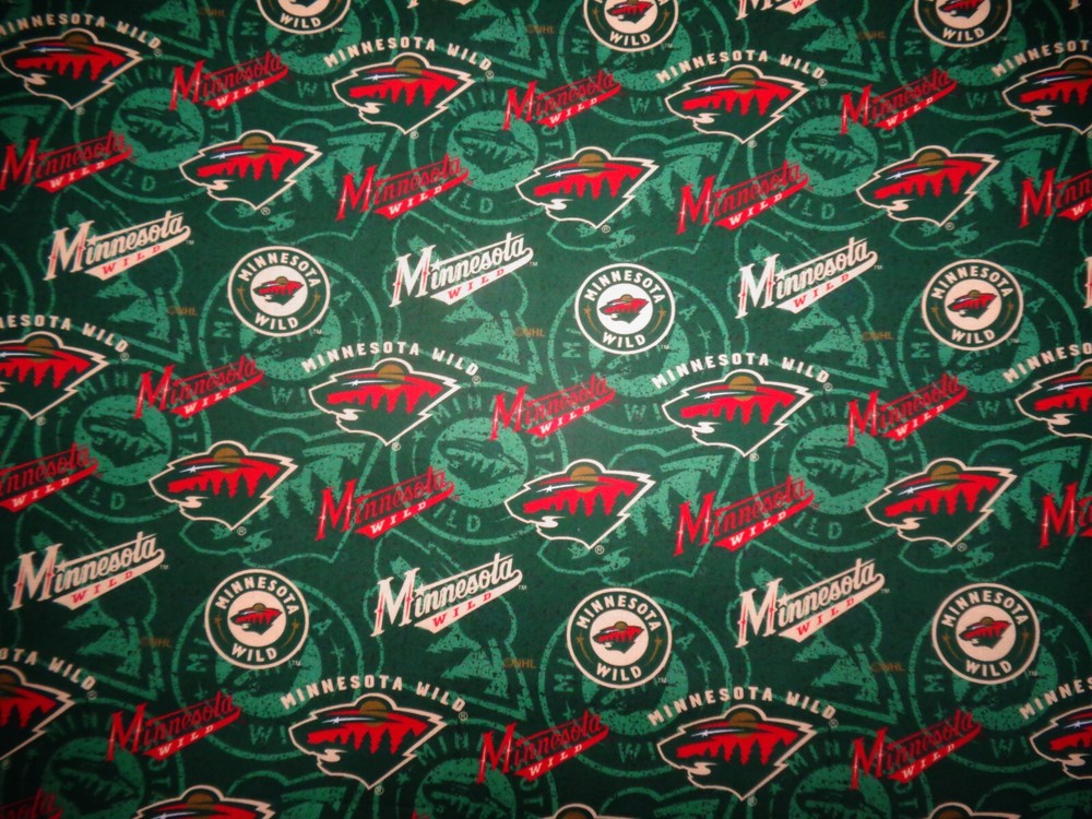 MINNESOTA WILD NHL 100% COTTON 1/2 YARD PIECE BRAND NEW SPORT DESIGN