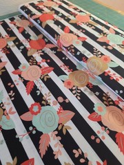 BTY By The Yard Floral Stripe FABRIC COTTON Hobby Lobby Brand