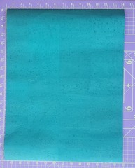 CORK FABRIC from Portugal NEW 14″ x 18″ sheet TURQUOISE backed FAUX LEATHER