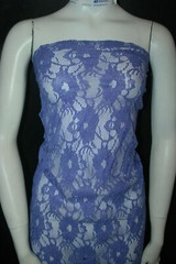 Crochet Lace Nylon Knit Fabric Floral Deep Periwinkle color by the yard