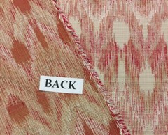 BALLARD DESIGNS VERETA RED CREAM IKAT WOVEN MULTIUSE FABRIC BY THE YARD 55″W
