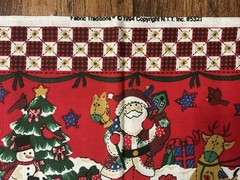 1994 Fabric Traditions Christmas Border #5321 2 Yds X 44in Santa Snowman Angels