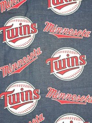 Minnesota Twins Toss Dark Blue Cotton Blend Fabric Sold by the yard