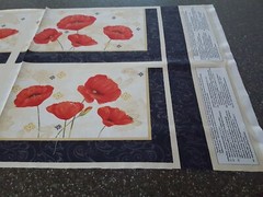 Scarlet Dance 4 Placemat Panel 23×44 Cynthia Coulter Wilmington Red Poppy Floral
