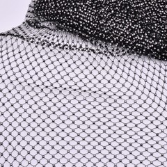 1 Yard Diamante Fishing Net Fabric Crystal Rhinestones for Clothes DIY Accessory
