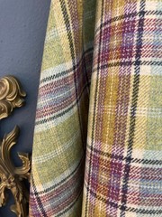 100% Wool British Tartan – Mauve & Olive – Midweight Jacket / Upholstery Fabric
