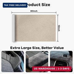 Premium Self-Adhesive Suede Fabric Wrap for Cars, Suede Car Interior Wrap for Da