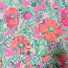Lilly Pulitzer Cotton Poplin Fabric Soleil Pink Perfect Poppy 36″ X 57″