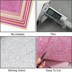 16 Colors 8X12 Inches Fine Glitter Faux Lather Canvas Sheets for Hair Bows, Earr