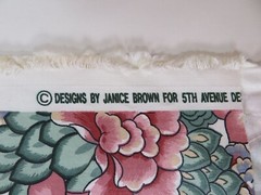 Decorator Fabric Remnant Scrap Floral Pink Mauve Green Blue 54″W x 13″L