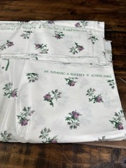 Authentic Waverly Screen Print Fabric Provincial State 3yds X112” White floral