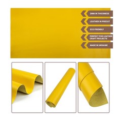 12×24 Inch Tooling Leather Square 2.0MM Yellow Sheets for Crafts Thick