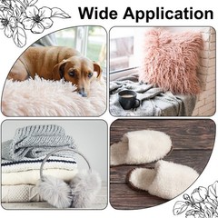 4 Pcs 10″ x 10″ Plush Faux Fur Fabric Square Faux Fur Patches, Blue,Light Blue